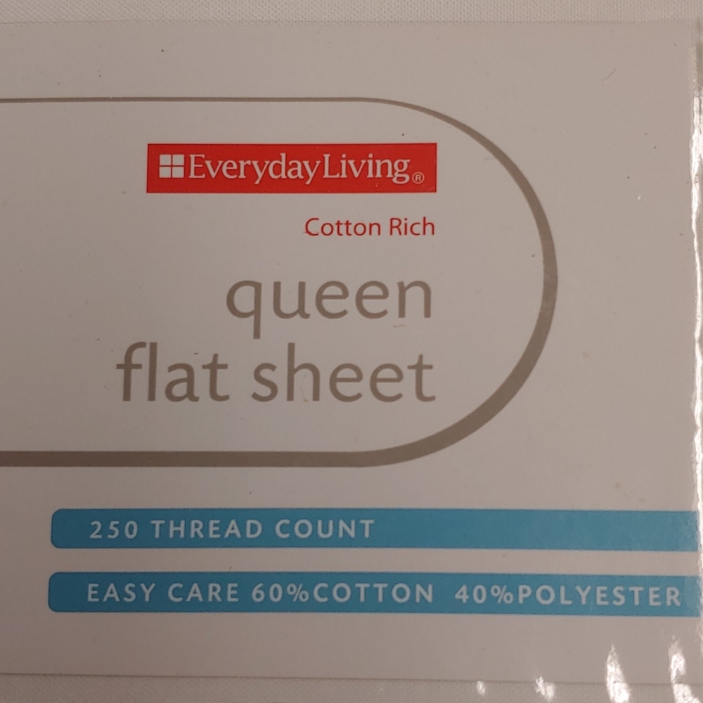 Queen flat sheet bright white